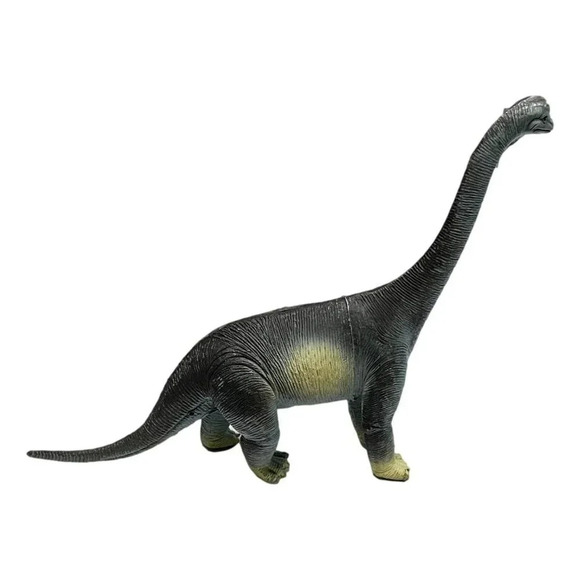 Vintage UKRD Dinosaur Brachiosaurus 13 inch Gray Cream  Circa 80s - Picture 1 of 11